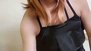 Blonde Shemale Teases With Blowjob And Solo Play At Home