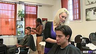 i'm stunned by this gorgeous blonde milf hairdresser
