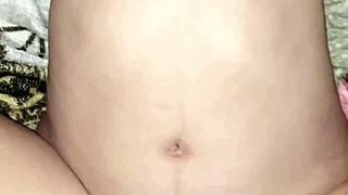 Pregnant teen's horny pussy gets filled with hot creampie cum