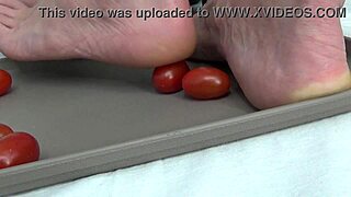 Trampling Juicy Tomatoes With My Sexy Feet!