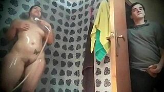 stepsister teases in shower wants you watching before she spreads for rough fuck