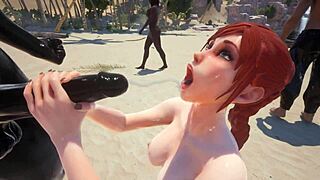 serenia deepthroats and tittyfucks massive black cock outdoors rough