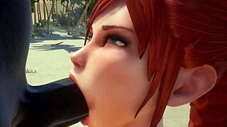 serenia deepthroats and tittyfucks massive black cock outdoors rough