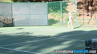 reality teen explores lesbian fingering and oral in wild group party