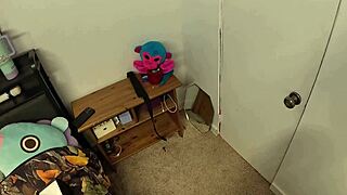 nerdy slut catches guy with pocket pussy clone demands real breeding fuck