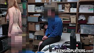 Gorgeous redhead Lauren Phillips joins horny thief foursome bang