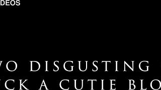 Two guys roughly DP cute blonde's tight ass to screaming orgasms in 37min gangbang