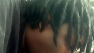 BBW Ebony Cutie Deepthroats Double Big Black Monster Cocks in Mirror Messily