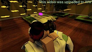 Fucking her hard in Roblox condo game!