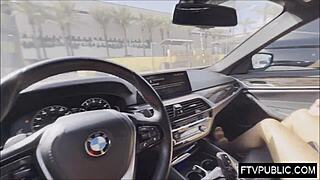 blonde babe so horny she fingers herself wildly in crowded mall