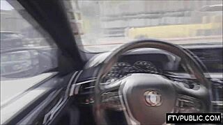 blonde babe so horny she fingers herself wildly in crowded mall