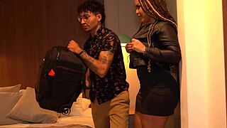 skinny tattooed stud pounds busty latina milf sharing bed wildly