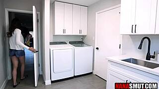 oh no, she caught me spying and perving on her huge mature tits