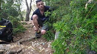 Spanish fuck doll Aixmen la Cubana rides cock wildly in forest car