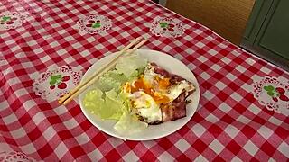 Petite Japanese babe swallows stepbro's first uncensored cum after deep blowjob