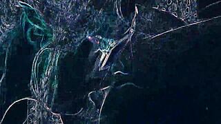 club dancer gets intense rimjob and blowjob under flashing lights