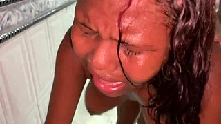 colombian brunette madrastra fucked bent over in shower doggystyle hardcore