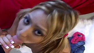 German babe struggles blowing cock during intense gangbang session