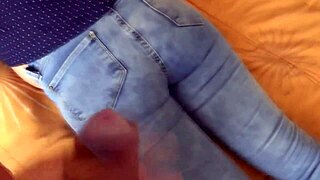 spying on masturbation leads to begging cum on ass