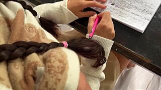 spanish teacher petite tits fucked hard on desk pov cumshot