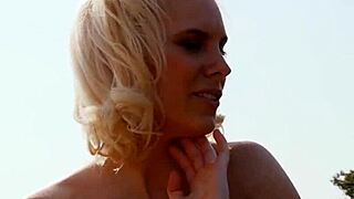 jenessa dawn bares shaved pussy on her ranch farm