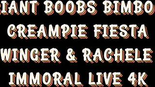 redhead bombshell rides hard in steamy threesome creampie