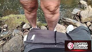 agatha turns innocent walk into hardcore outdoor assfucking