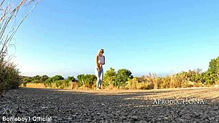 Barefoot Hiker Soaks Jeans on Wet Trail