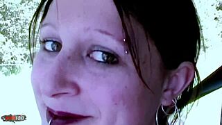 gothic brunette hitchhiker lou-ann trades ride for passionate adventure