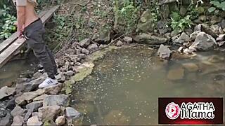 agatha turns innocent walk into hardcore outdoor assfucking