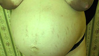 nine month pregnant milf wife takes triple creampie bareback her pussy overflows with hot cum
