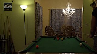 Hot milf wife slammed hard on POOL TABLE HUGE TITS bounce