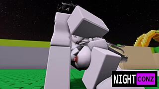 Roblox girl grabs eboy cock for sneaky night fuck