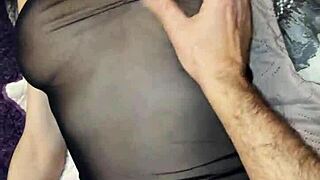 Skinny milf wife bounces her natural tits on big cock in homemade anal pov ride