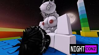Roblox girl grabs eboy cock for sneaky night fuck
