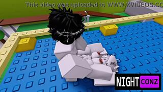 Roblox girl grabs eboy cock for sneaky night fuck