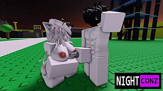 Roblox girl grabs eboy cock for sneaky night fuck