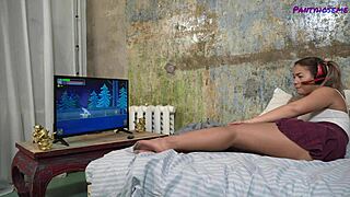 Does Mia's Sheer Tights Tease Make You Crave Her Legs?