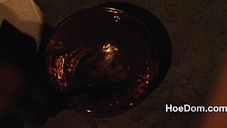 Shaving his balls while her moans echo through the halls in intimate bathroom bliss