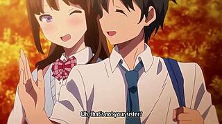 Classmates' Hentai Threesome Rides Pussy Creampie Doggystyle Moans