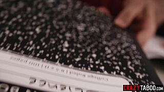 This kinky teen gets homeschooled by huge dick stud starting with sloppy blowjob chore