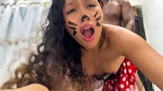 minnie mouse craves cock instead of cheese on halloween!