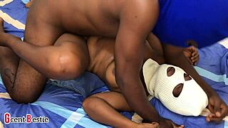 In the heat of passion, super HORNY ebony MILF with nice TITS gets wildly FUCKED