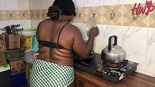 horny big ass milf fucked doggystyle before cooking