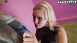 tattooed lovers wildly share strap-on passion