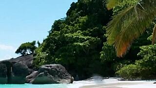 Chubby granny's massive natural tits tease seductively in bikini