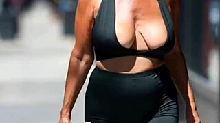 busty milfs massive natural tits bounce braless outdoors compilation 😍