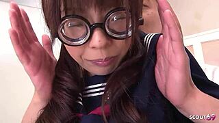 A shy Japanese virgin surrenders to her first uncensored creampie defloration