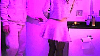 cute college teen fucked hard in nightclub toilet