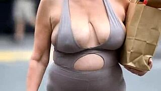busty milfs massive natural tits bounce braless outdoors compilation 😍